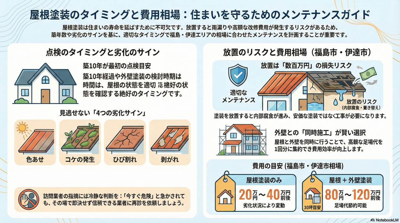 【福島市・伊達市】屋根塗装のサインとは？放置すると危険な劣化症状を解説 ⚠️ 02