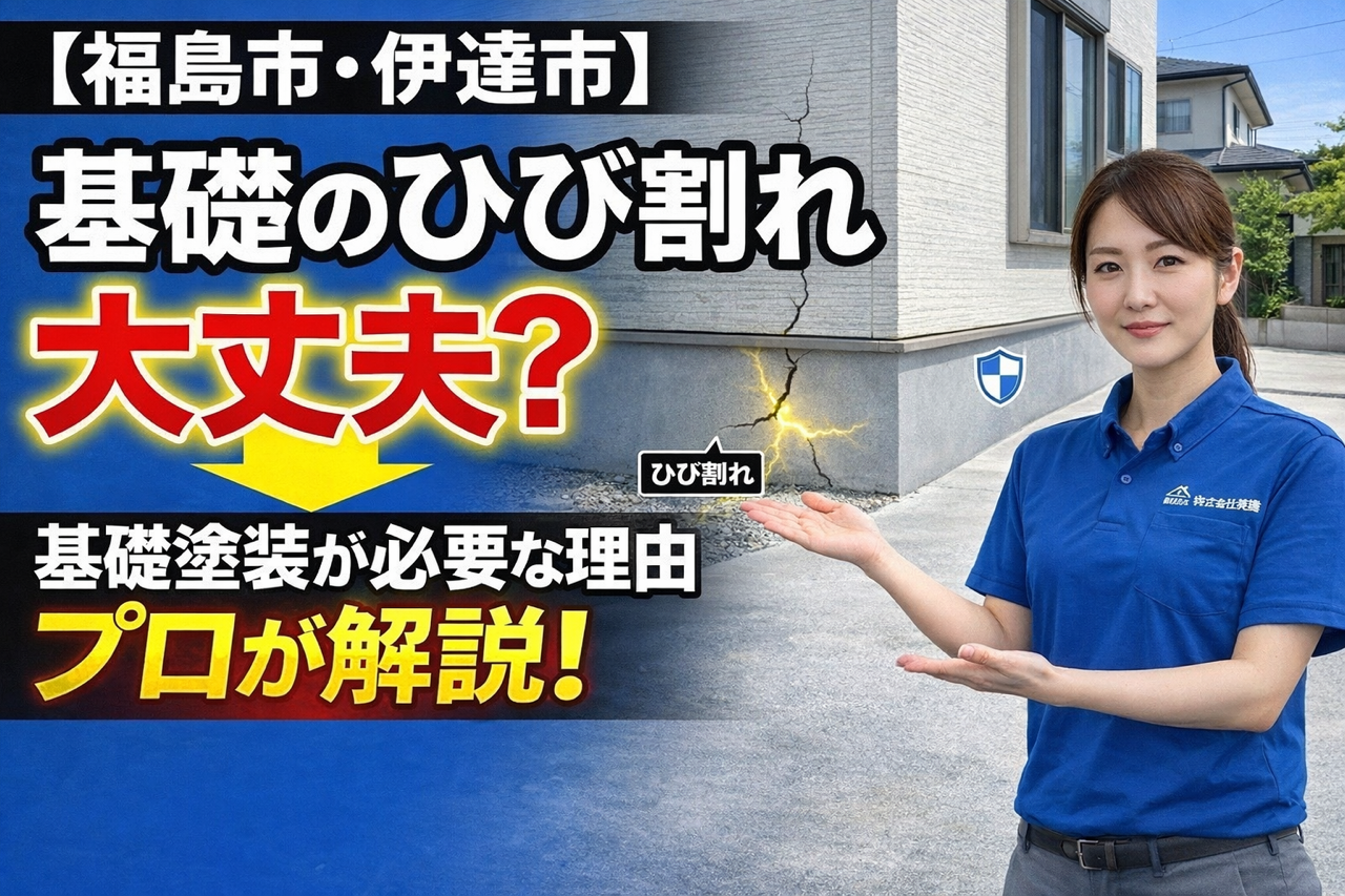 基礎のひび割れは大丈夫？基礎塗装が必要な理由を解説🏠【福島市・伊達市】