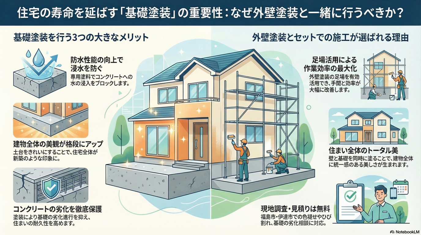 基礎のひび割れは大丈夫？基礎塗装が必要な理由を解説🏠【福島市・伊達市】 02