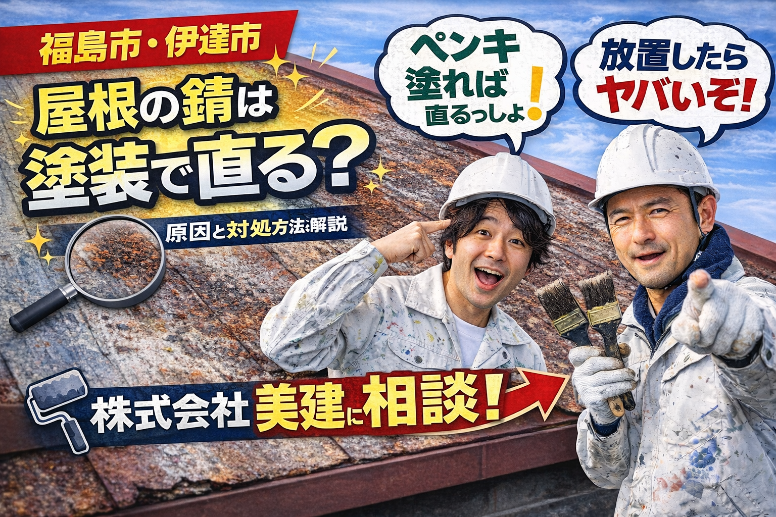 屋根の錆は塗装で直る？原因と対処方法を塗装のプロが解説🔧 【福島市・伊達市】