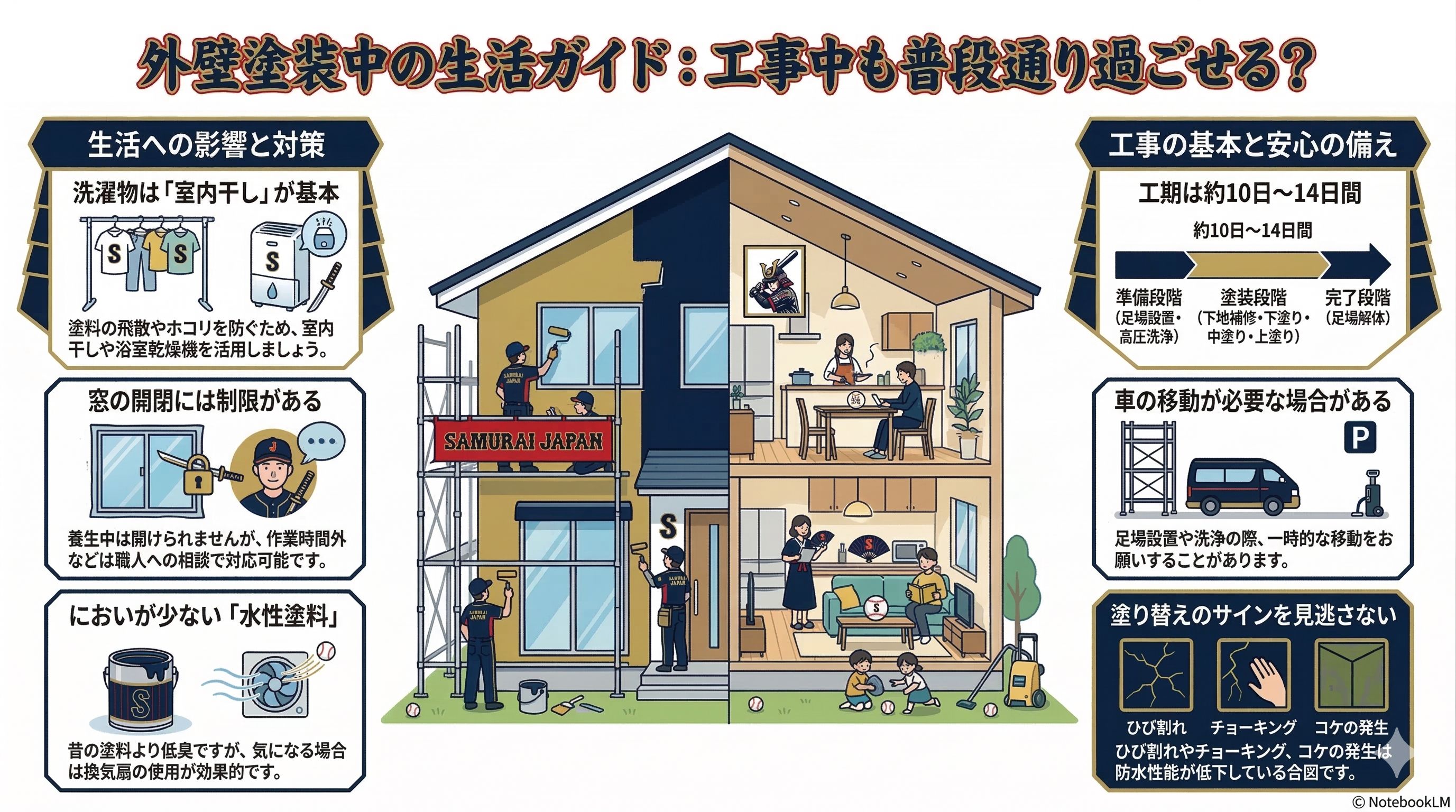 外壁塗装の工事中の生活はどうなる？気になる疑問を塗装業者が解説【福島市・伊達市】🏠 02