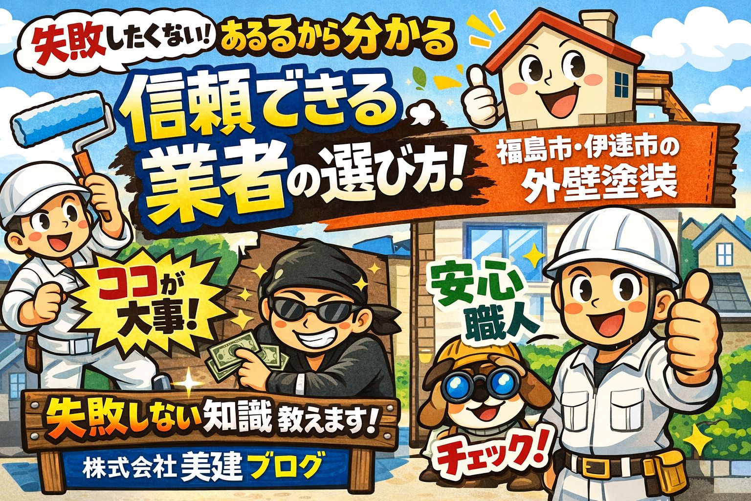 現場あるあるから分かる信頼できる業者の選び方！福島市・伊達市の外壁塗装｜【株式会社美建】 🏠
