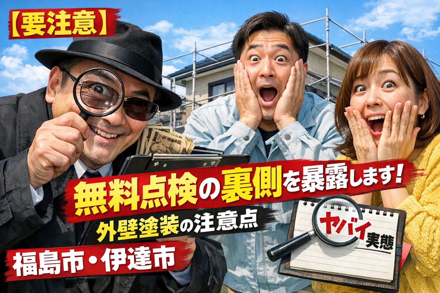 🚨【要注意】無料点検の裏側を暴露します｜外壁塗装の注意点｜福島市・伊達市