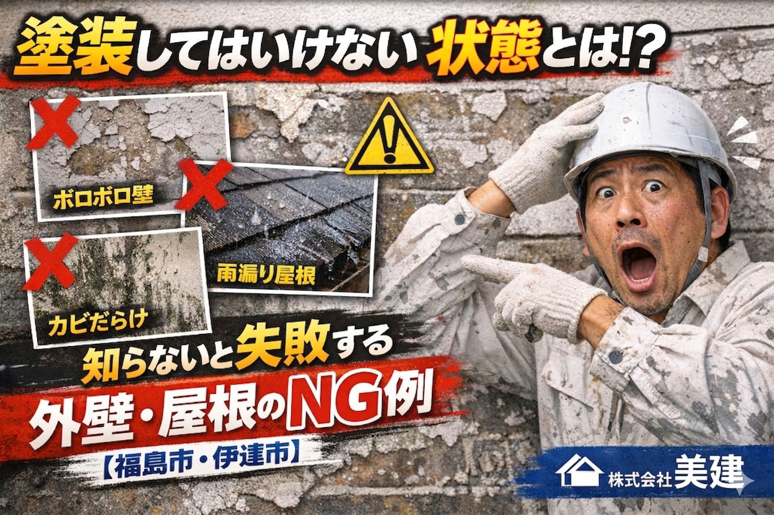 塗装してはいけない状態とは？知らないと失敗する外壁・屋根のNG例【福島市・伊達市】