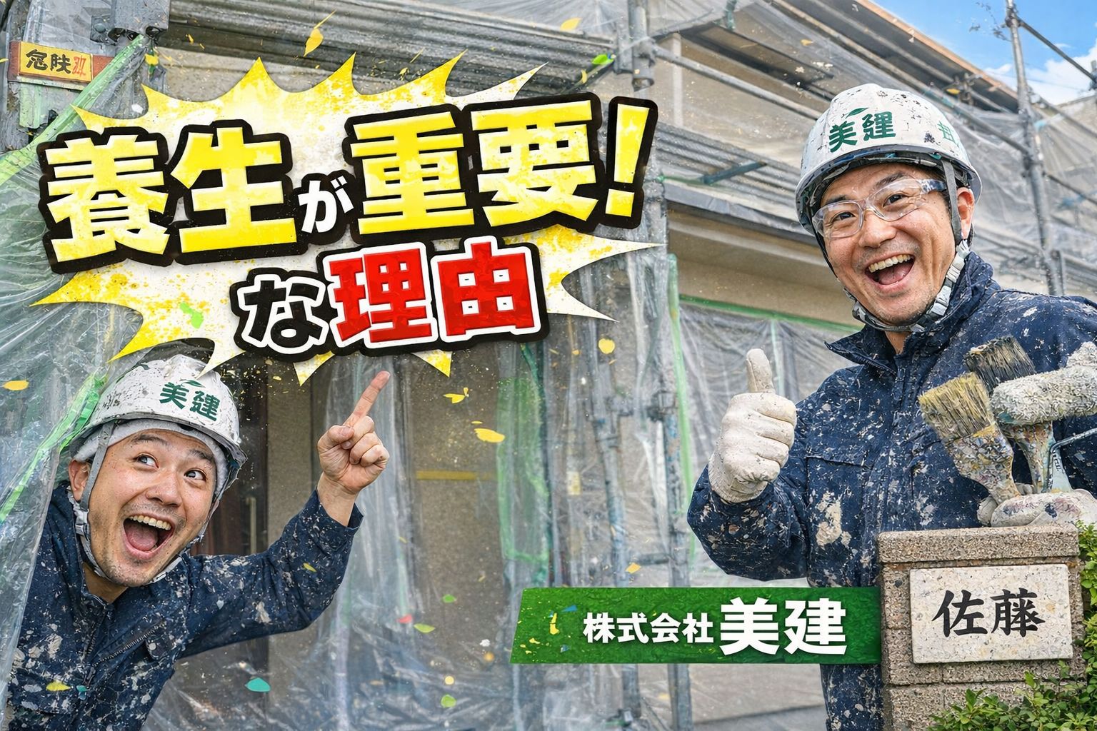 🛡 養生が重要な理由とは？外壁塗装で失敗しないために｜福島市・伊達市の株式会社美建