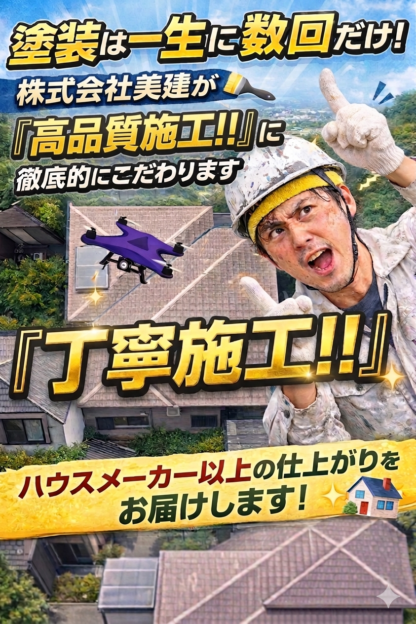 塗装は一生に数回だけ。だからこそ福島市の美建は「高品質」に徹底的にこだわります💪🏻
