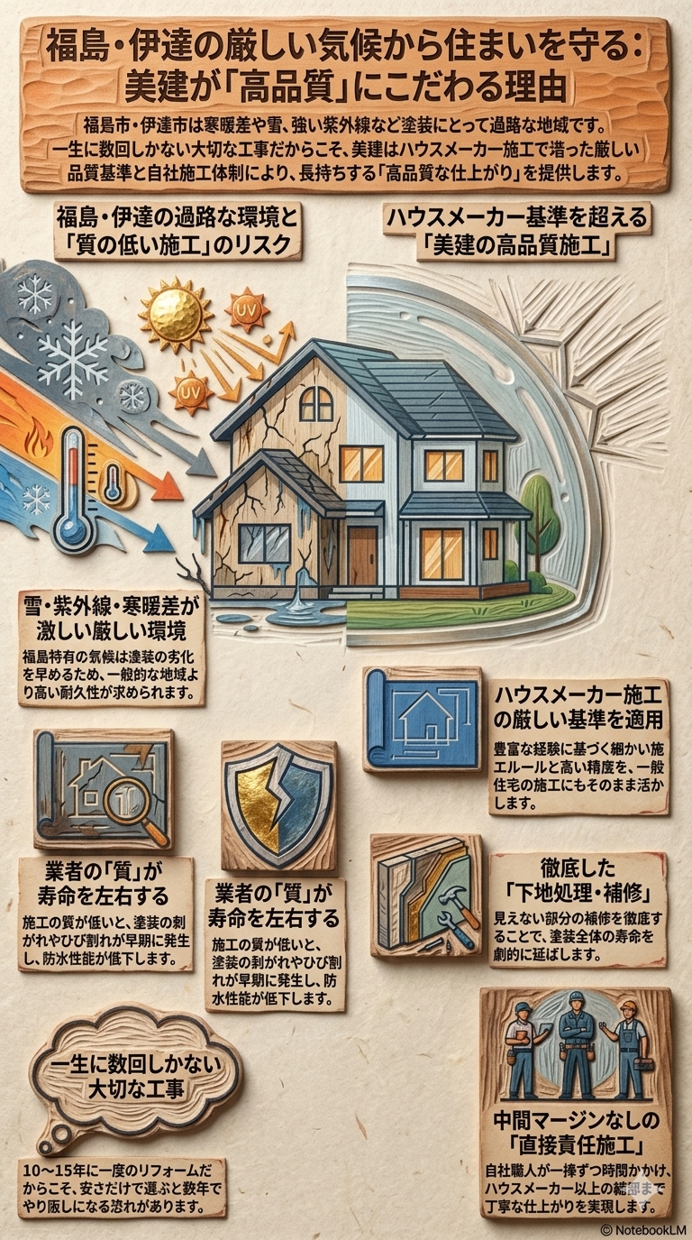 塗装は一生に数回だけ。だからこそ福島市の美建は「高品質」に徹底的にこだわります💪🏻 02