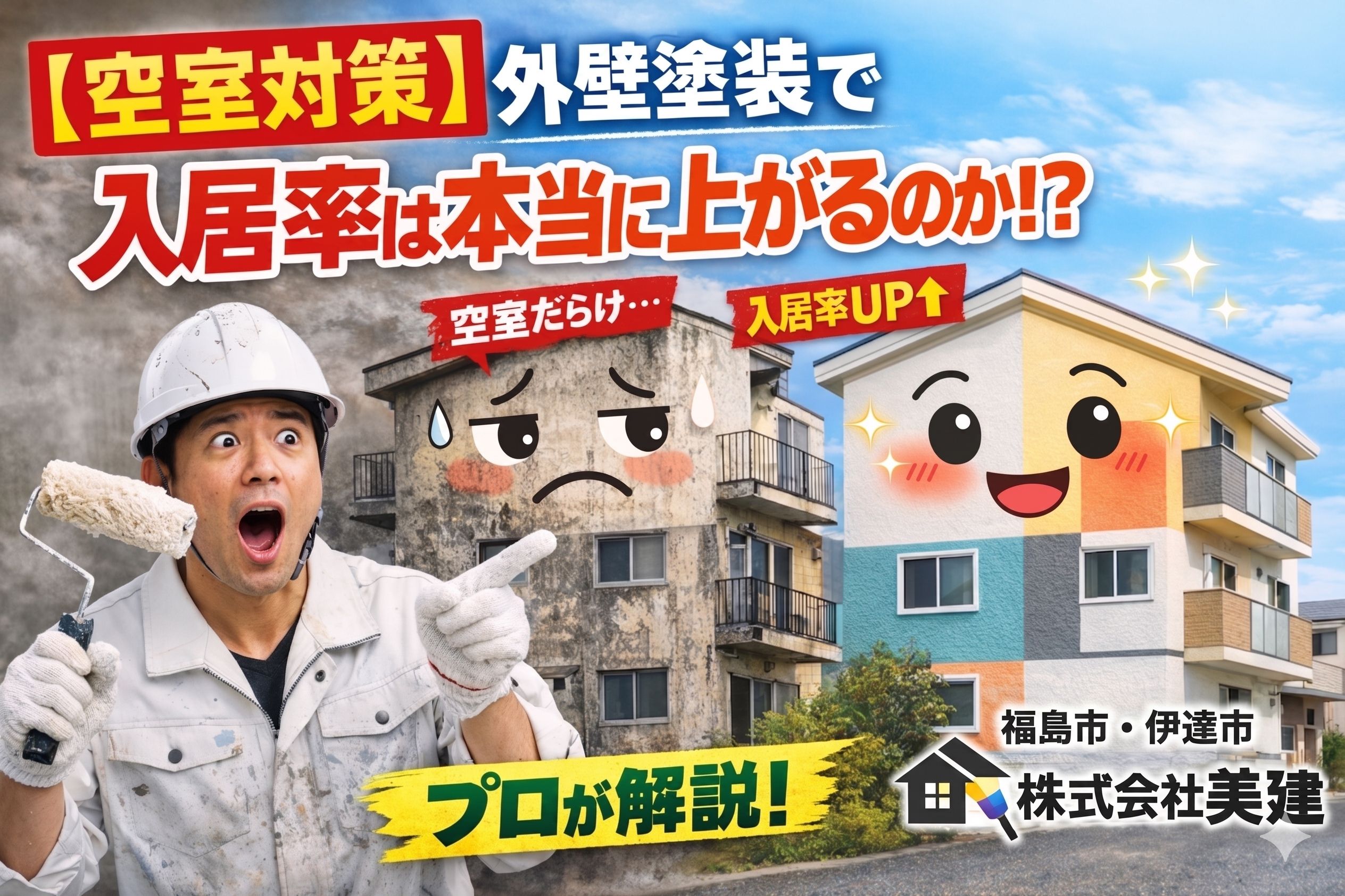 【空室対策】外壁塗装で入居率は本当に上がるのか？プロが解説｜福島市・伊達市 株式会社美建🏠✨