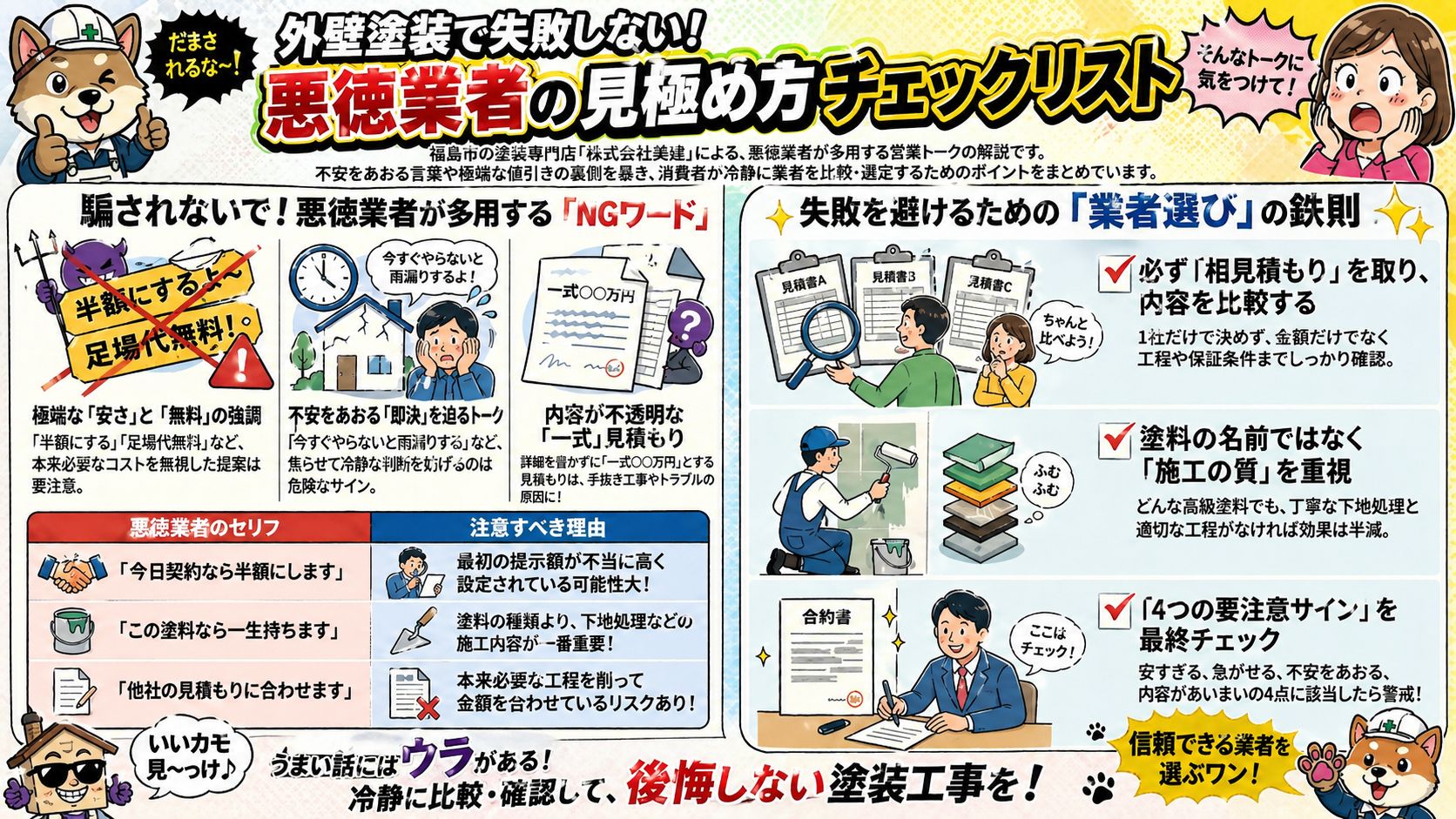 【要注意】悪徳業者がよく使う言葉チェックリスト｜福島市・伊達市 株式会社美建🚨 02