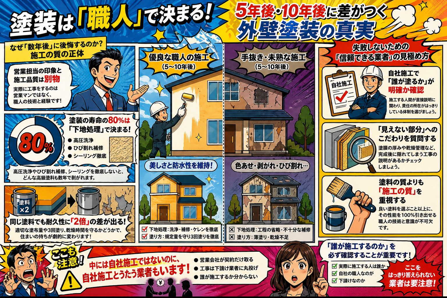 塗装は職人で決まるって本当?プロが本音で解説|福島市・伊達市 株式会社美建🏠🎨 02