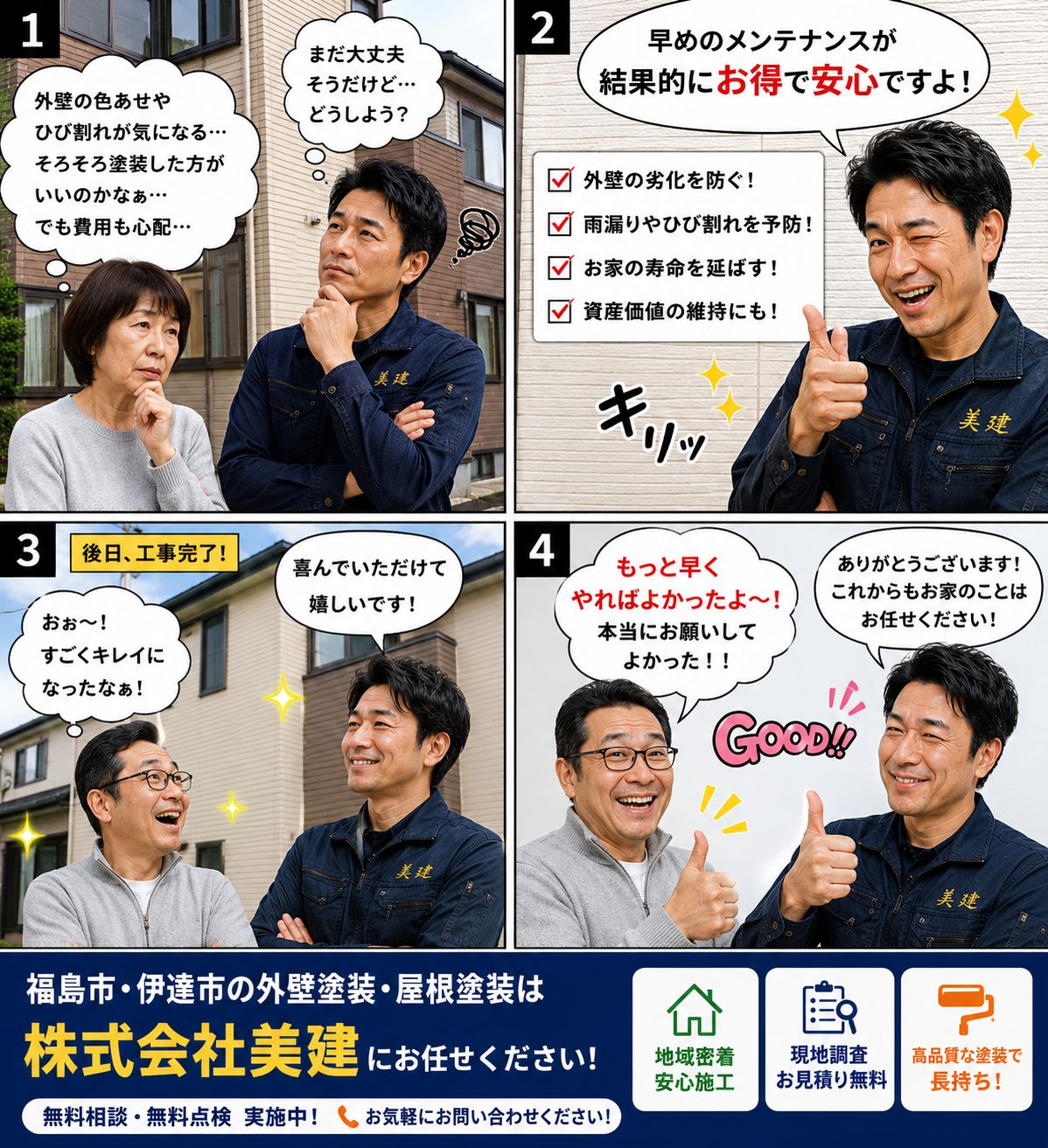 「もっと早くやればよかった」が本当に多いです|【福島市・伊達市の外壁塗装】株式会社美建🏠🎨 02