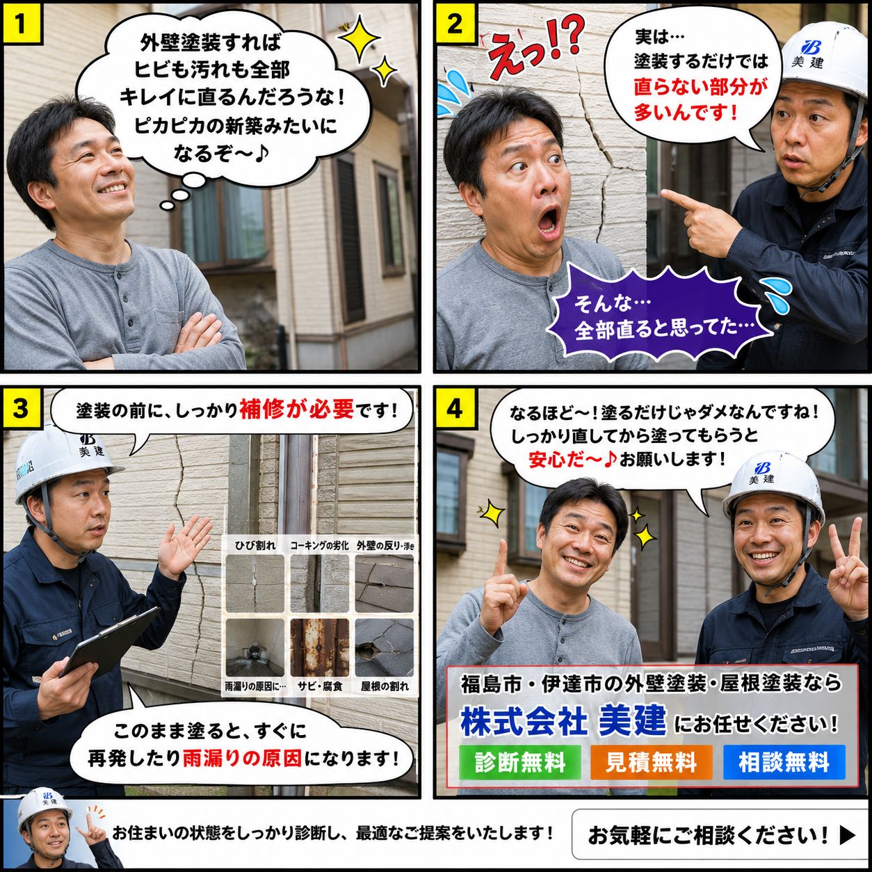 😳「全部直すと思ってた…」 外壁塗装でよくある勘違いとは？｜福島市・伊達市の外壁塗装・屋根塗装なら株式会社美建 02