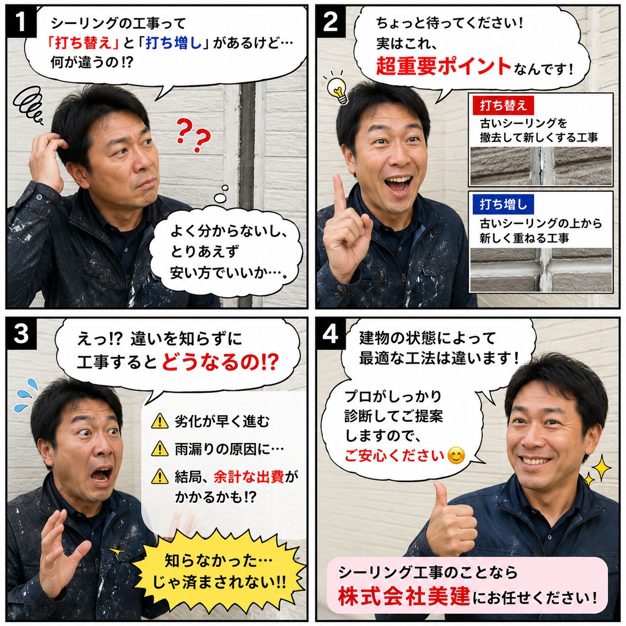 外壁塗装前に必見！シーリング打ち替えと打ち増しの違いを徹底解説🏠【福島市・伊達市・二本松市】 02