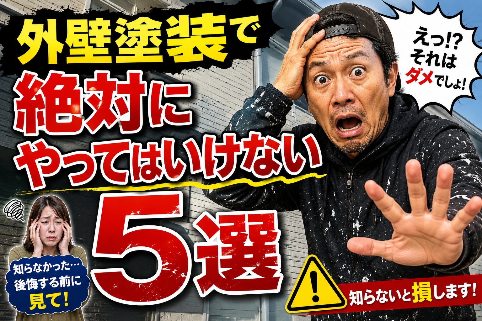 🚨外壁塗装で絶対にやってはいけないこと5選！後悔しないために知っておきたいポイント【福島市・伊達市・二本松市｜株式会社美建】