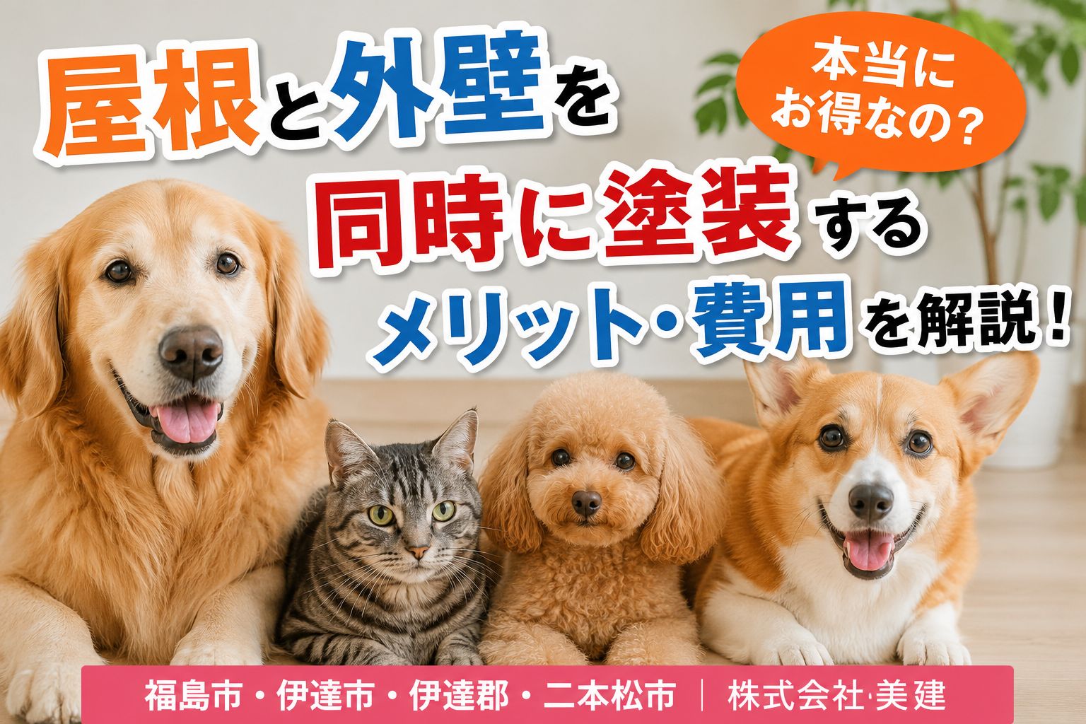 📊屋根と外壁を同時に塗装するメリット・費用を解説！本当にお得なの？【福島市・伊達市・伊達郡・二本松市｜株式会社美建】