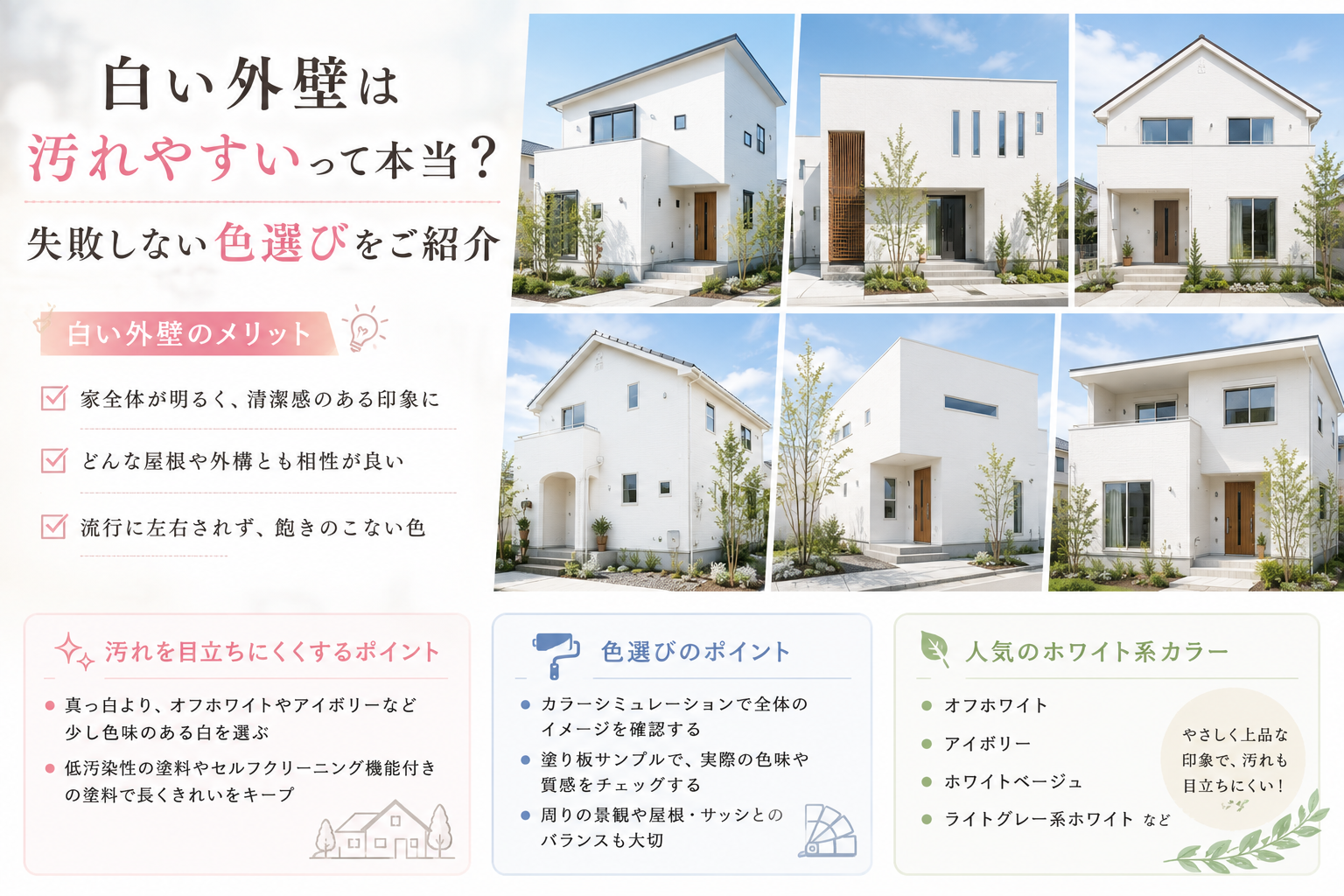🏠白い外壁は汚れやすいって本当?失敗しない色選びをご紹介【福島市・伊達市・伊達郡・二本松市|株式会社美建】 02