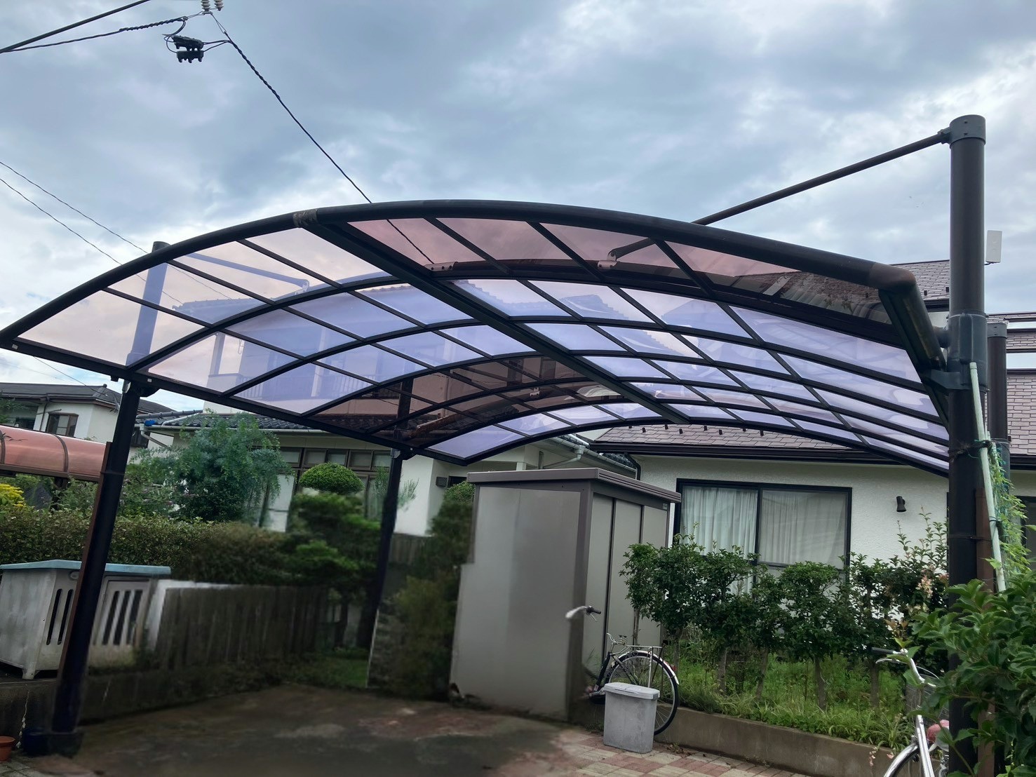 🏠強風でカーポートのポリカが破損！【福島市S様邸】火災保険を活用してポリカ交換工事を行いました【福島市・伊達市・伊達郡・二本松市｜株式会社美建】