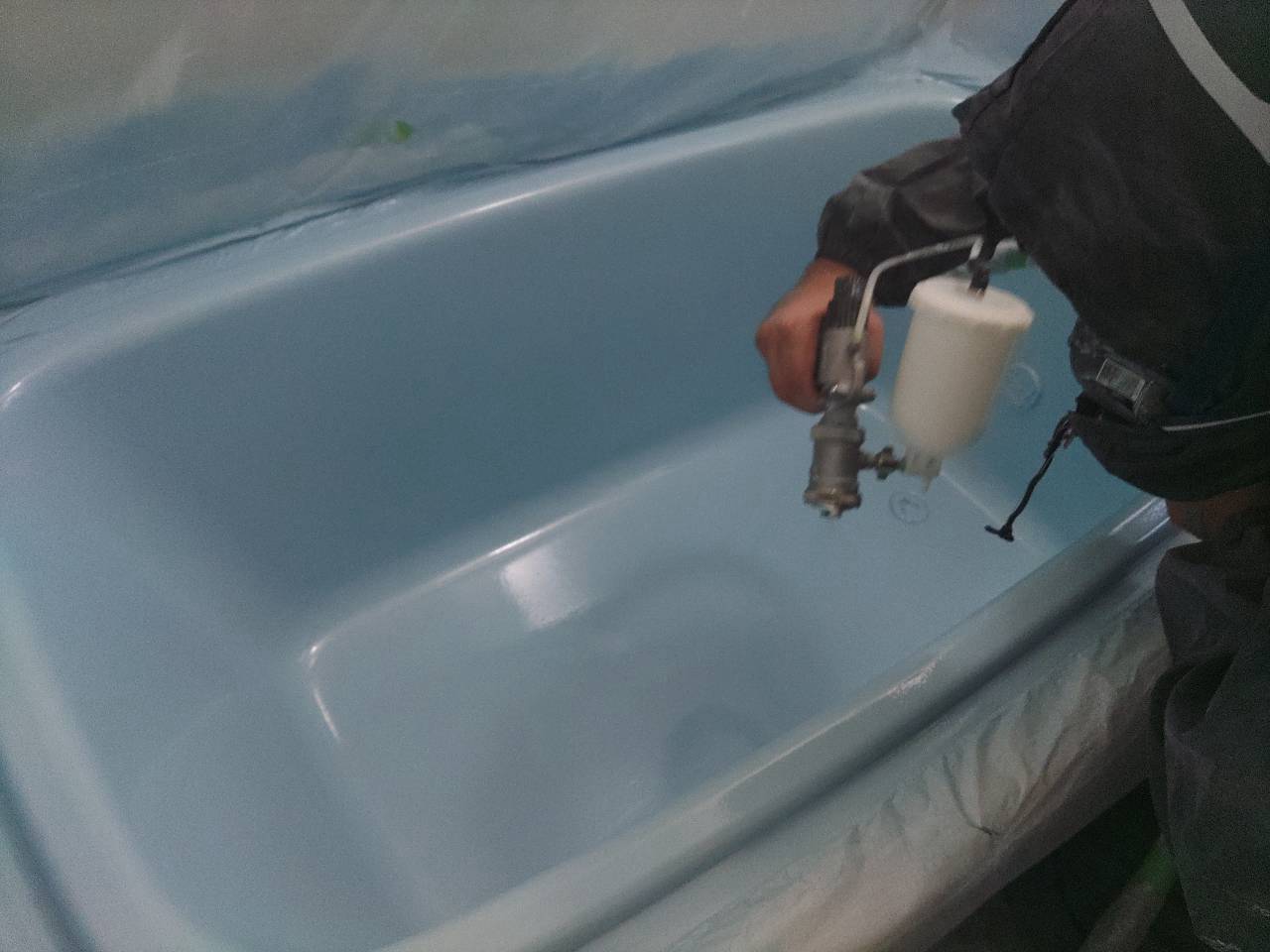 🛁【二本松市O様邸】浴槽塗装・浴室ガラス交換工事が完了！カラーステンレス浴槽の塗膜剥がれを再塗装【福島市・伊達市・伊達郡・二本松市｜株式会社美建】 06