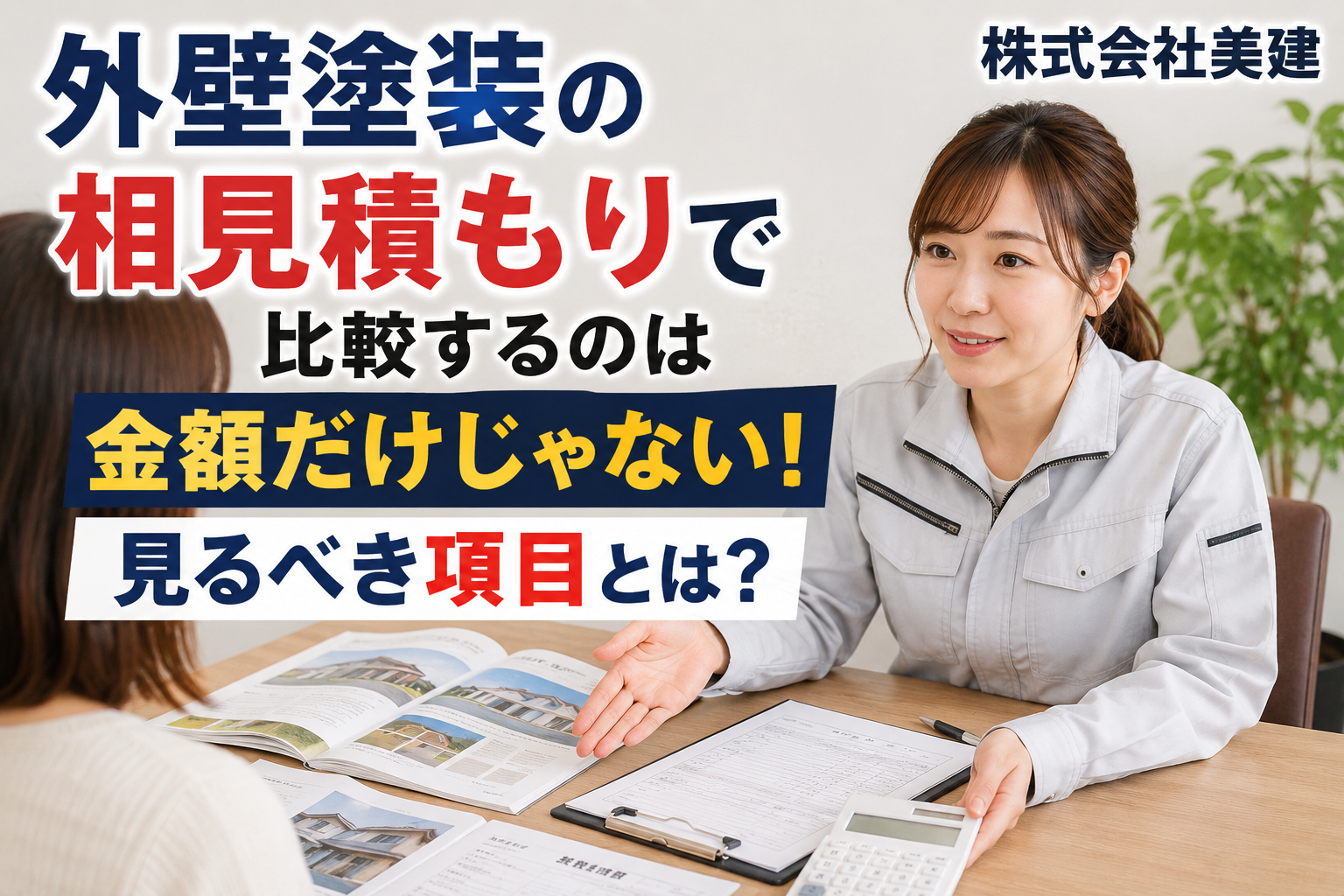 🏠 外壁塗装の相見積もりで比較するのは金額だけじゃない!見るべき項目とは【福島市・伊達市・伊達郡・二本松市|株式会社美建】