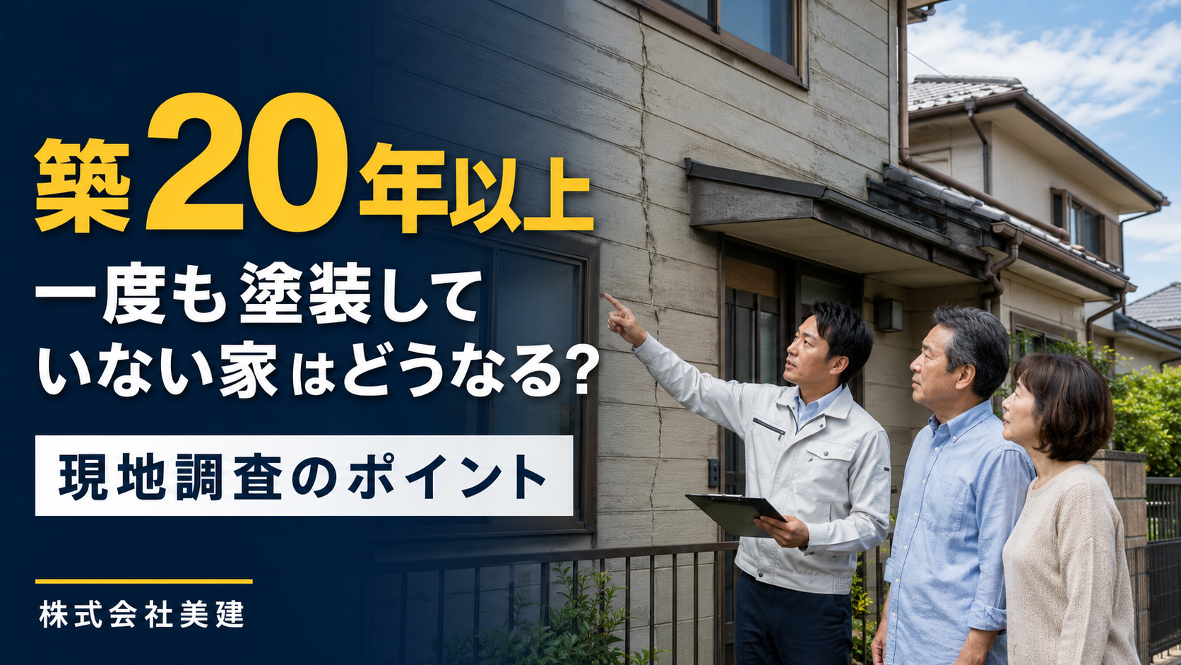🏠築20年以上塗装していない住宅はどうなる？現地調査で確認するポイント【福島市・伊達市・伊達郡・二本松市｜株式会社美建】