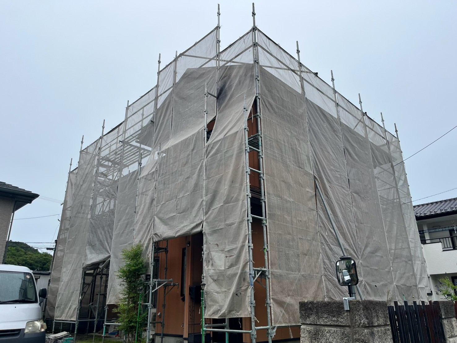🏠【伊達市S様邸】屋根・外壁塗装工事を開始しました!現地調査から施工開始まで【福島市・伊達市・伊達郡・二本松市|株式会社美建】