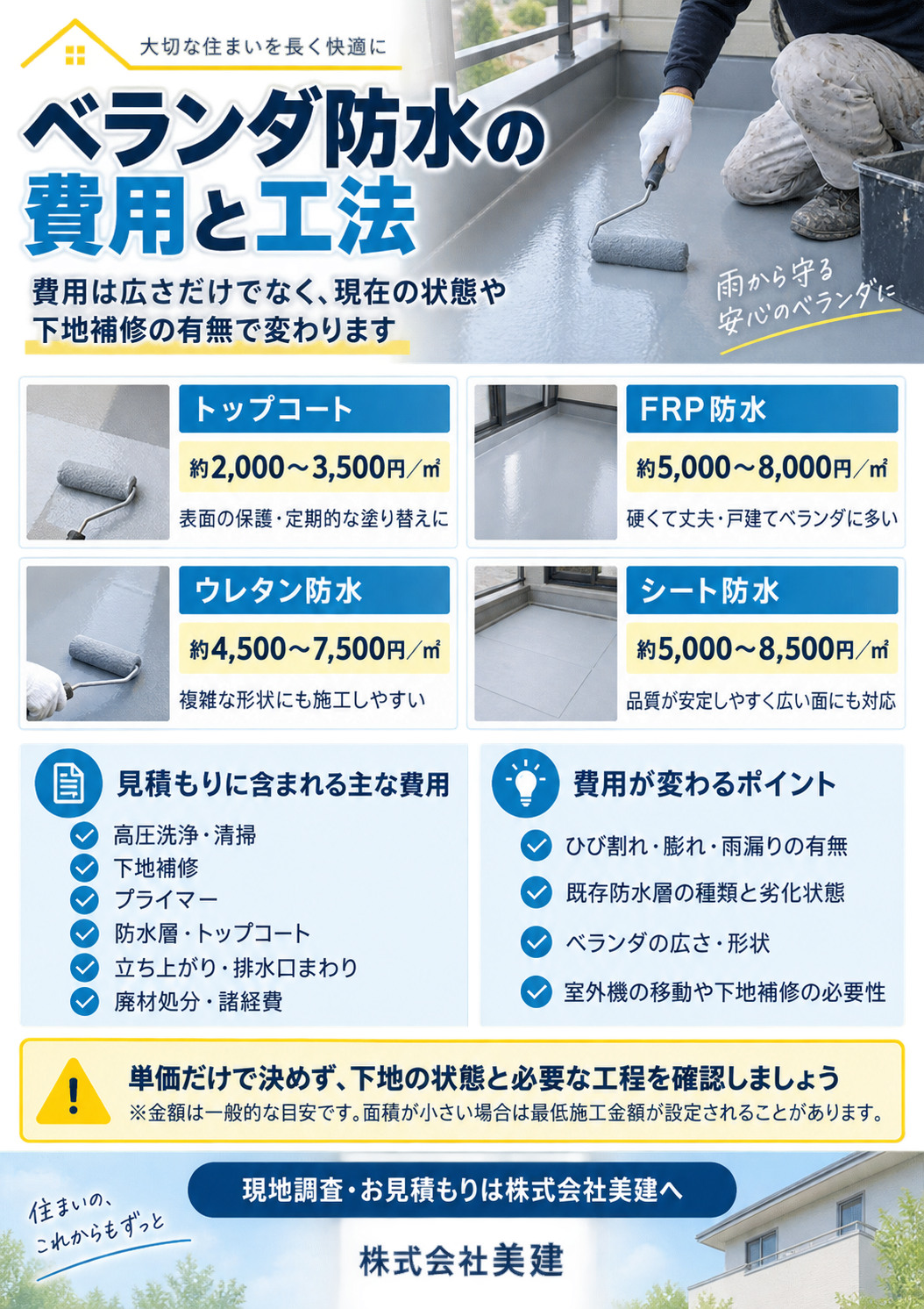 🏠ベランダ防水の費用はいくら？工法別の相場と見積もりの内訳を解説【福島市・伊達市・伊達郡・二本松市】 02