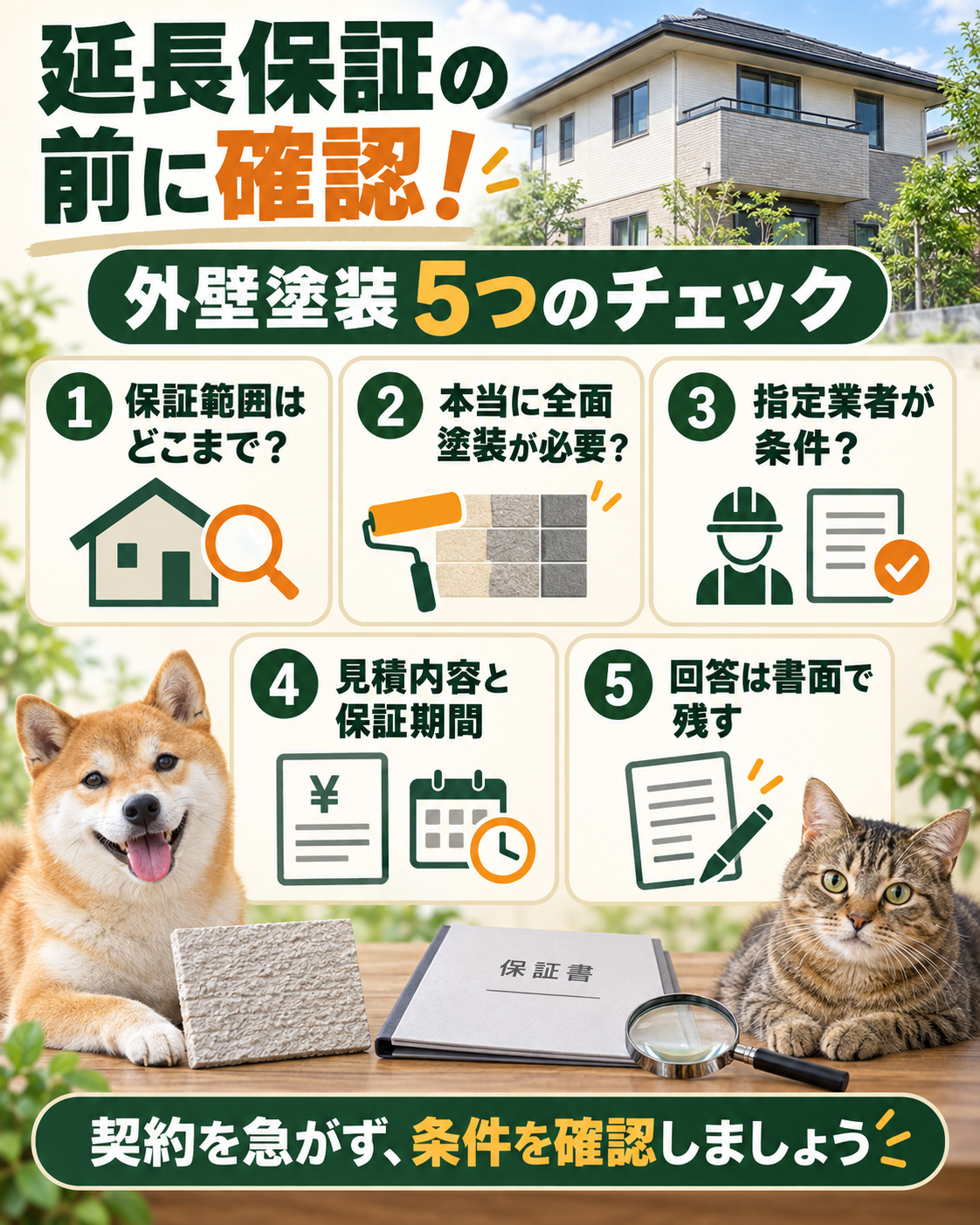 🏠ハウスメーカーの延長保証に外壁塗装は必要?契約前に確認したい条件と注意点 02